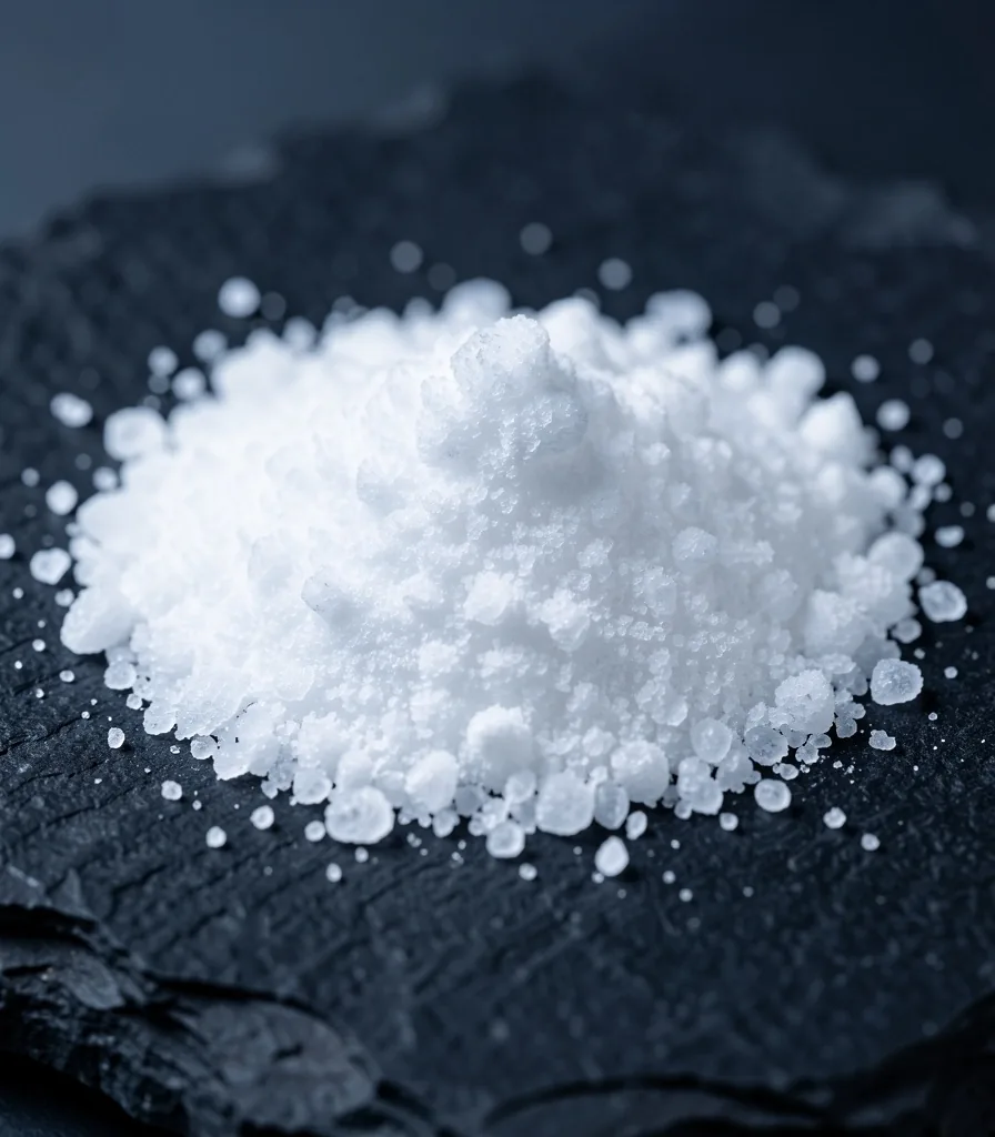 Magnesium crystalline powder macro shot